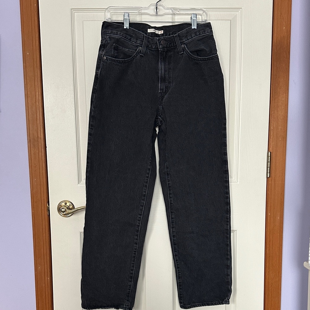 Levi's Women’s Black (very dark grey) Straight Leg ‘94 Baggy Jeans 29W
